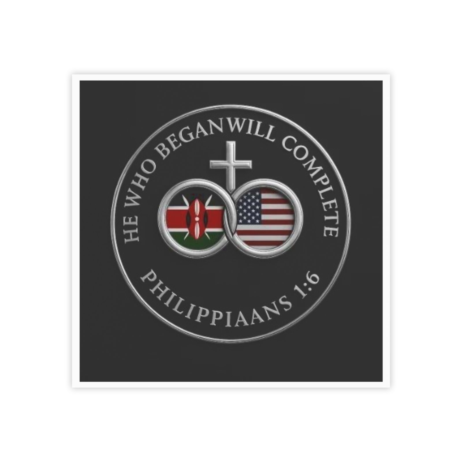 Philippians 1:6 Kenya‑USA Cross Post-it Note Pad — Christian Faith Reminder Sticky Notes