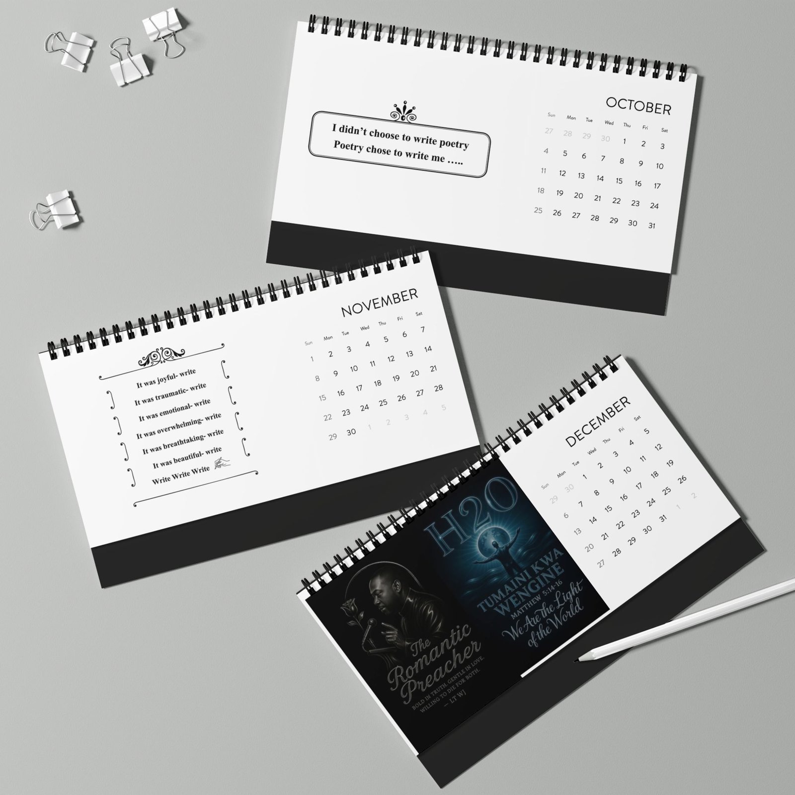 2026 Desktop Calendar - Inspirational Quotes & Monthly Grid - Image 3