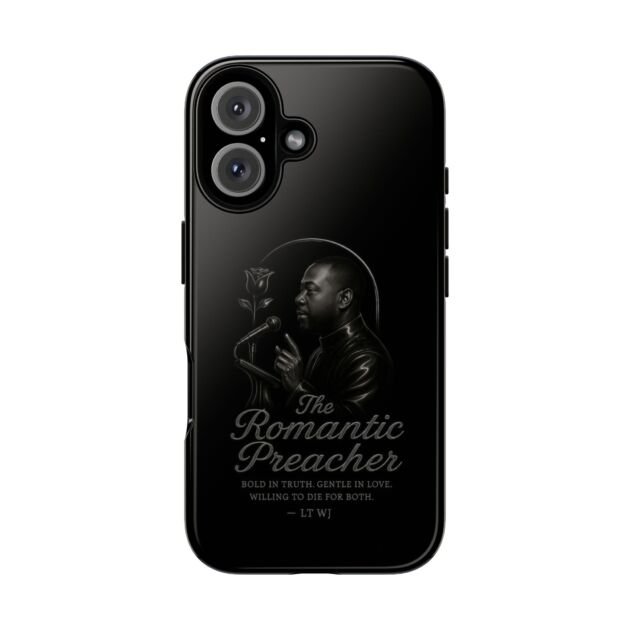 The Romantic Preacher Phone Case – Black Portrait Christian Gifts