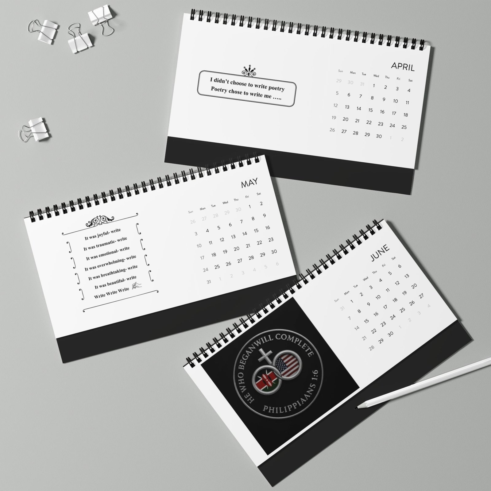 2026 Desktop Calendar - Inspirational Quotes & Monthly Grid - Image 4